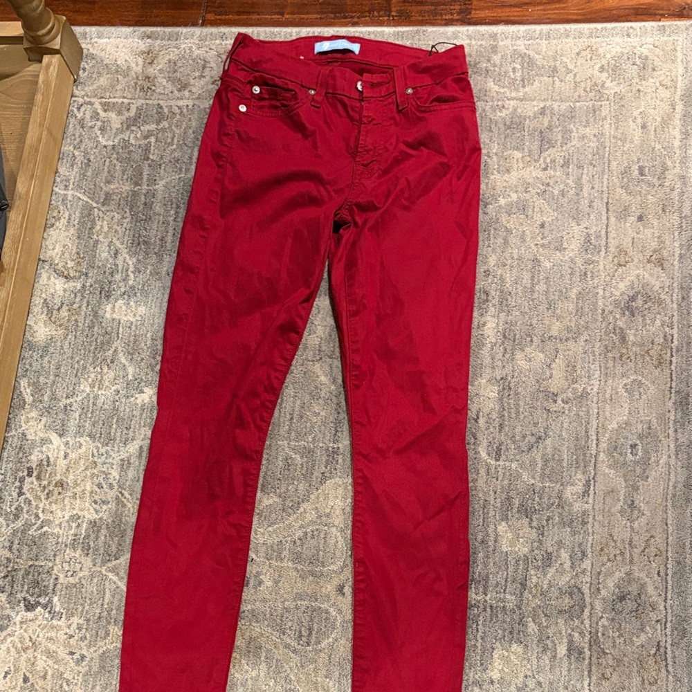 7 For All Mankind Deep Red Denim